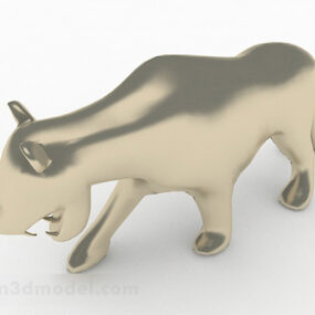 زخرفة حيوان معدنية بسيطة نموذج ثلاثي الأبعاد