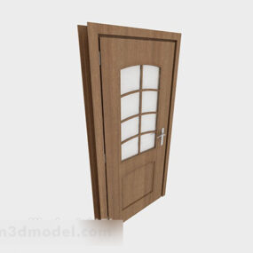 Simple Style Solid Wood Door 3d model
