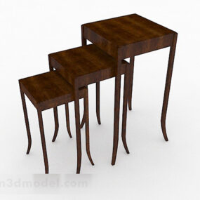 Simple Wooden Combination Coffee Table 3d model