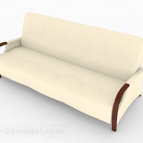 Simple Two-seater Sofa 3d model