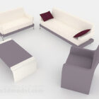 أريكة بيضاء رمادية بسيطة