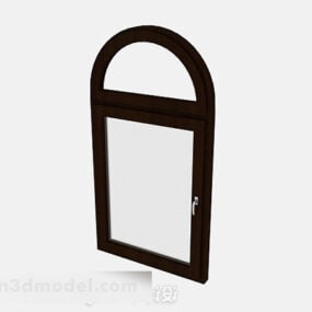 3д модель простой деревянной арочной двери