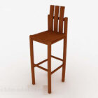 Jednoduchá dřevěná hnědá barová židle