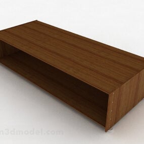 Simple Wooden Brown Shoe Cabinet 3d model