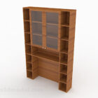 Simple wooden home bookcase 3d model