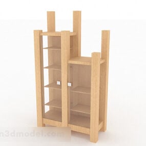 Απλό 3d μοντέλο σχεδίασης ξύλινου ντουλαπιού σπιτιού