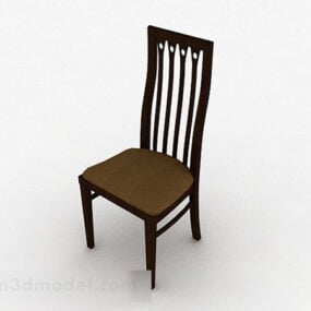 Basit Ahşap Ev Sandalyesi Mobilya 3D modeli