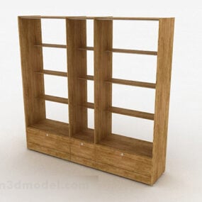 Modelo 3d de vitrine doméstica simples de madeira