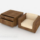 Simple Wooden Single Sofa