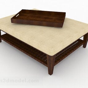 Drewniany wielofunkcyjny stolik kawowy Model 3D