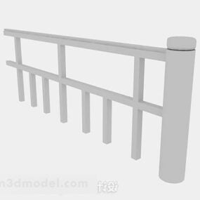 Simple Wooden Railing 3d model