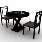Wooden Round Dining Table And Chair