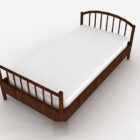 シンプルな木製シングルベッド