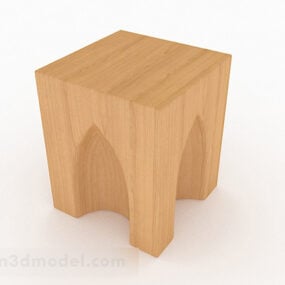 Simple Wooden Stool 3d model