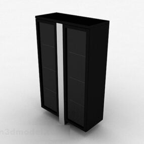 Yksinkertainen puinen vaatekaappisuunnittelu 3D-malli