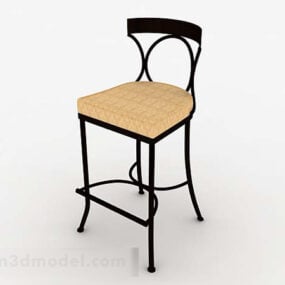 Modelo 3d de cadeira de bar amarela simples