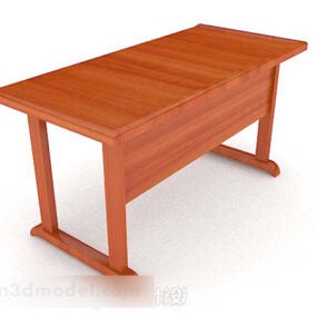 Simple Yellow Brown Desk 3d model
