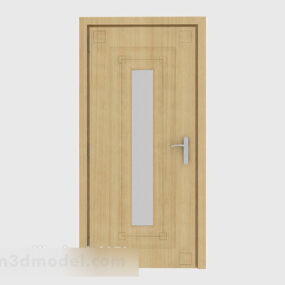 Simple Yellow Solid Wood Door 3d model