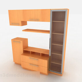 Simple Yellow Tv Cabinet 3d model