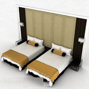 نموذج ثلاثي الأبعاد لسرير فردي