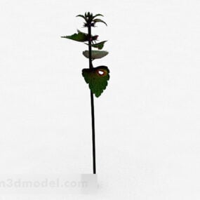 Modello 3d di pianta selvatica a foglia verde singola
