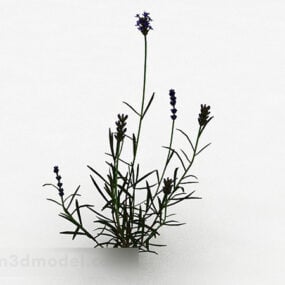 Enkel lila blomma växt 3d-modell
