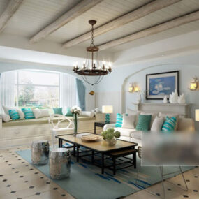Small Fresh Living Room Interior V1 3d model