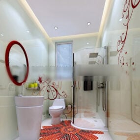 3d модель простору маленької ванної кімнати