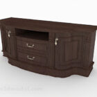 Solid Wood Brown Tv Cabinet
