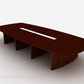 Solid Wood Conference Table Design 3d model