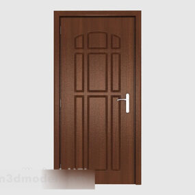 Solid Wood Dark Room Door 3d model