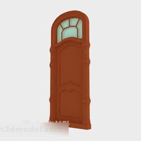Massief houten deurontwerp V1 3D-model