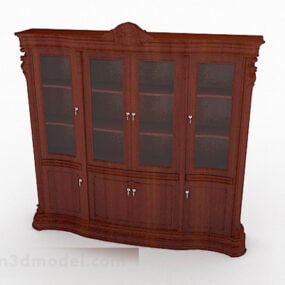 Modelo 3d de estante doméstica de madeira maciça