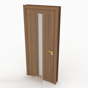 Puerta de casa de madera maciza modelo 3d