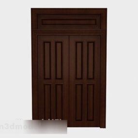 Puerta simple de madera maciza modelo 3d