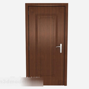Puerta de madera simple de madera maciza modelo 3d