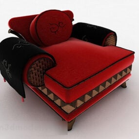 نموذج أريكة مفردة فاخرة آسيوية ثلاثية الأبعاد