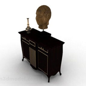 Southeast Asia Wooden Brown Cabinet 3d model