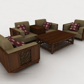 Southeast Asia Wooden Sofa 3d model