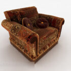 Enkel soffa i vintage brunt läder