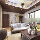 Interior de la sala de estar del sudeste asiático