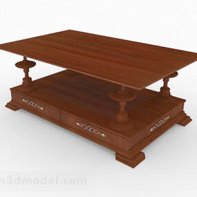 Southeast Asian Wooden Coffee Table 3d model