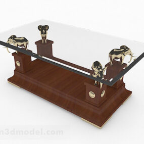 تصميم طاولة القهوة المنزلية على طراز جنوب شرق آسيا نموذج ثلاثي الأبعاد