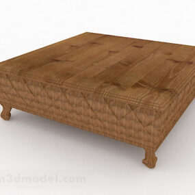 مدل سه بعدی میز قهوه چوبی به سبک آسیای جنوب شرقی