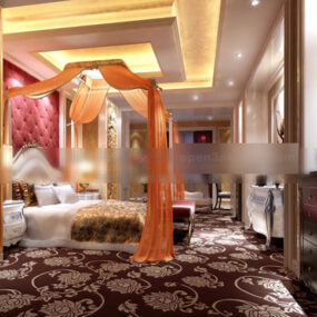 Southeast Asian Bedroom Ceiling Interior 3d model
