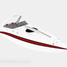 Bílý sportovní motorový člun 3D model