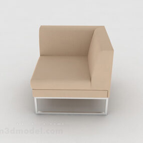 Square Brown Single Sofa 3d model