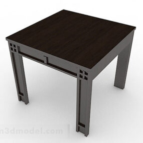 Square Brown Wooden Coffee Table 3d model