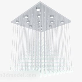 Lampadari quadrati con nappe di cristallo modello 3d