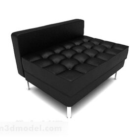 Square Black Single Sofa 3d model